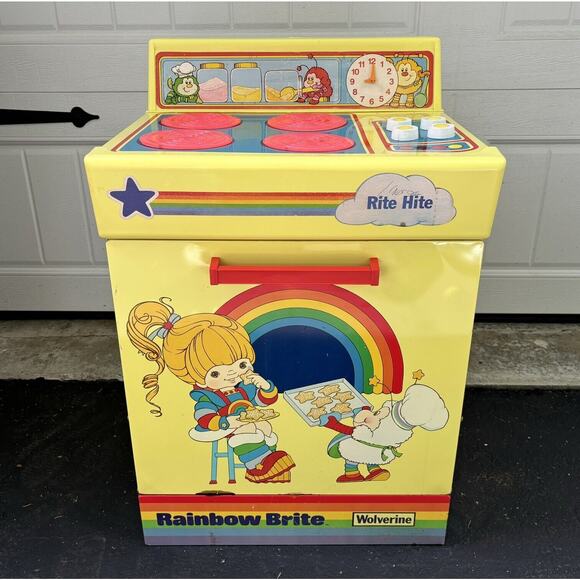 Vintage Rainbow Brite Rite Hite Kitchen Stove Play Set 1980s Metal Plastic